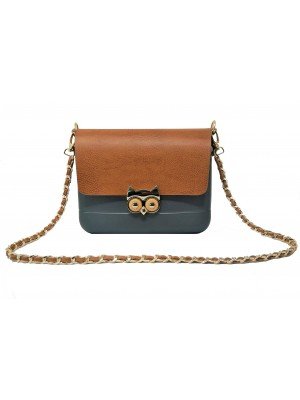 Lulu Bag - Silver + Camel Brown